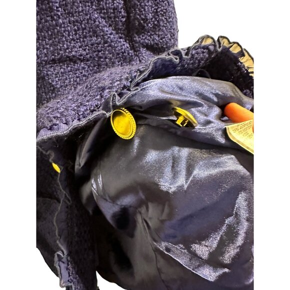 ✌️ 2/$40 ✌️ Joan Rivers Textured Blue Bouclé Jacket, Gold Buttons Size 12 - Picture 8 of 9